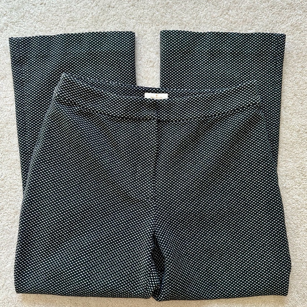 Kate Spade Black/White Ankle Flare Crop Pants